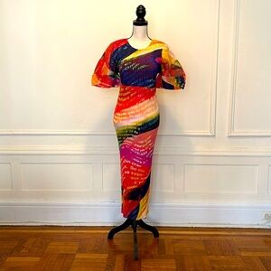 NWT ISSEY MIYAKE VOYAGEUR DRESS RED size 5.